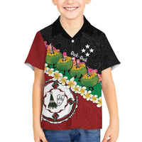 Frangipani Festival Rabaul East New Britain Kid Hawaiian Shirt Dukduk Dance With Plumeria - Polynesian Pride