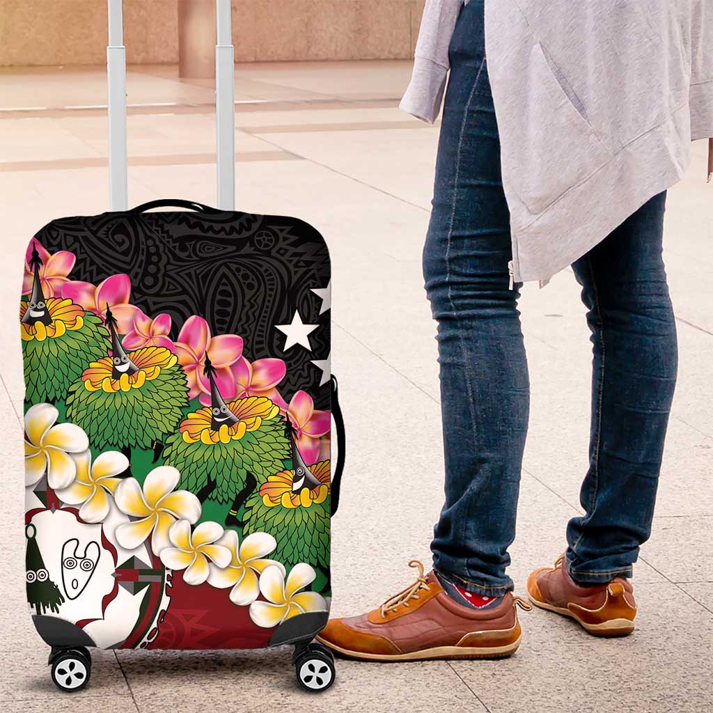 Frangipani Festival Rabaul East New Britain Luggage Cover Dukduk Dance With Plumeria - Polynesian Pride