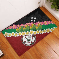 Frangipani Festival Rabaul East New Britain Rubber Doormat Dukduk Dance With Plumeria LT14 - Polynesian Pride