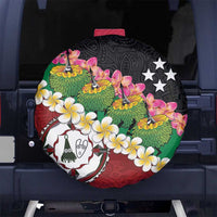 Frangipani Festival Rabaul East New Britain Spare Tire Cover Dukduk Dance With Plumeria - Polynesian Pride