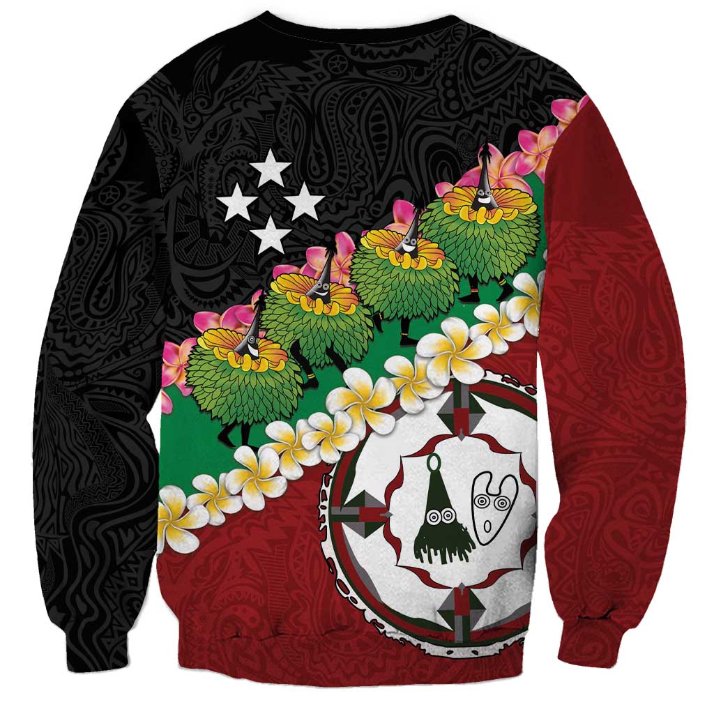 Frangipani Festival Rabaul East New Britain Sweatshirt Dukduk Dance With Plumeria LT14 - Polynesian Pride