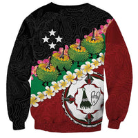 Frangipani Festival Rabaul East New Britain Sweatshirt Dukduk Dance With Plumeria LT14 - Polynesian Pride