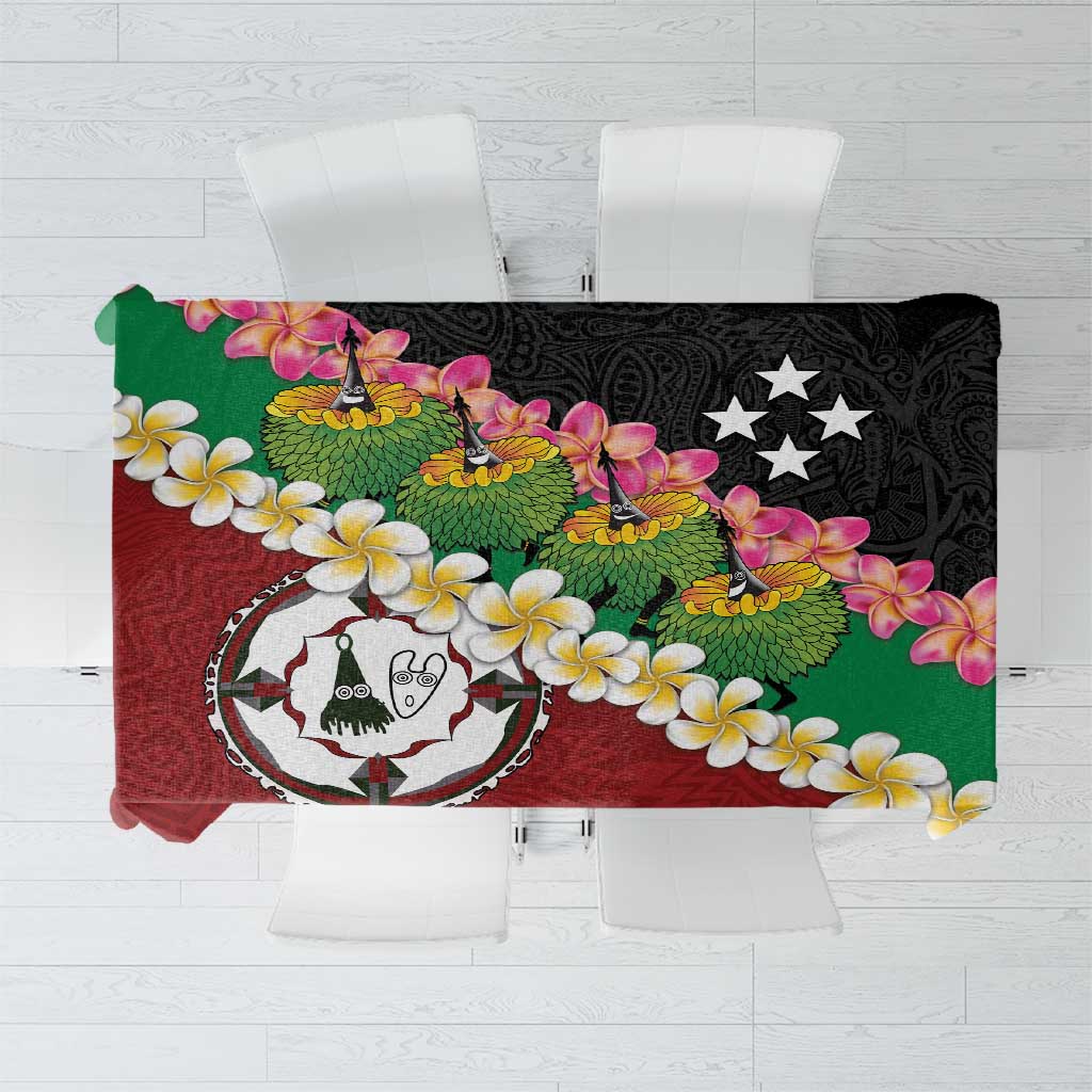 Frangipani Festival Rabaul East New Britain Tablecloth Dukduk Dance With Plumeria LT14 Red - Polynesian Pride