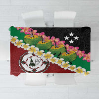 Frangipani Festival Rabaul East New Britain Tablecloth Dukduk Dance With Plumeria LT14 Red - Polynesian Pride