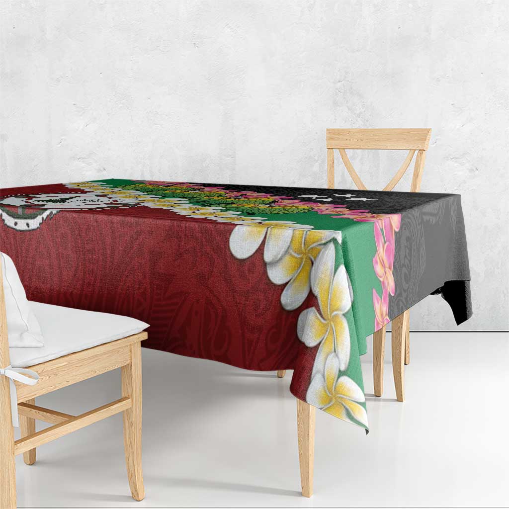 Frangipani Festival Rabaul East New Britain Tablecloth Dukduk Dance With Plumeria LT14 - Polynesian Pride