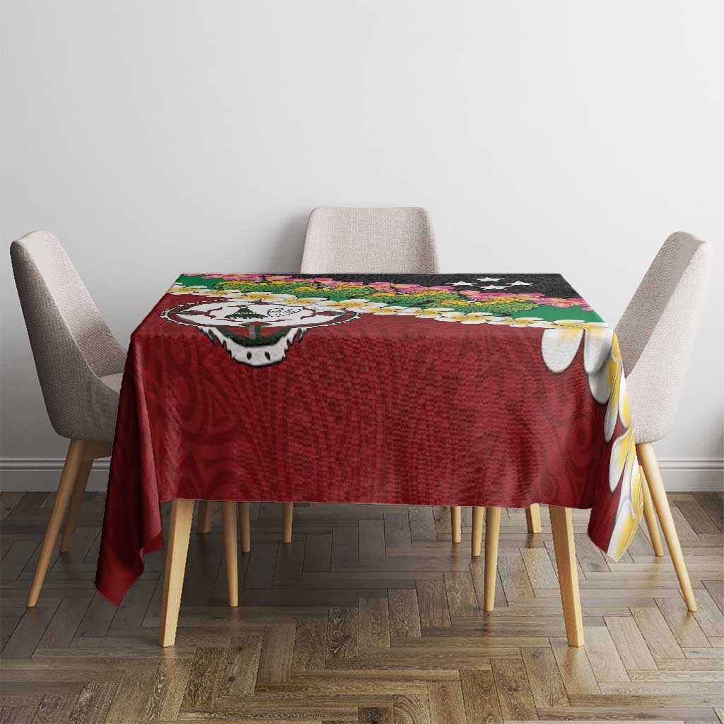 Frangipani Festival Rabaul East New Britain Tablecloth Dukduk Dance With Plumeria LT14 - Polynesian Pride