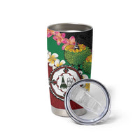 Frangipani Festival Rabaul East New Britain Tumbler Cup Dukduk Dance With Plumeria - Polynesian Pride