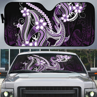 Purple Black Aloha Hawaii Auto Sun Shade Polynesian Shark Tattoo Plumeria