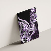 Purple Black Aloha Hawaii Canvas Wall Art Polynesian Shark Tattoo Plumeria