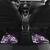 Purple Black Aloha Hawaii Car Mats Polynesian Shark Tattoo Plumeria