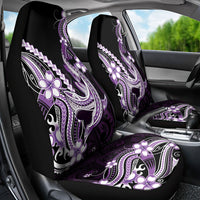 Purple Black Aloha Hawaii Car Seat Cover Polynesian Shark Tattoo Plumeria