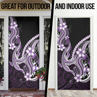 Purple Black Aloha Hawaii Door Cover Polynesian Shark Tattoo Plumeria