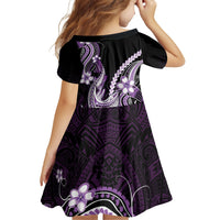 Purple Black Aloha Hawaii Family Matching Tank Maxi Dress and Hawaiian Shirt Polynesian Shark Tattoo Plumeria