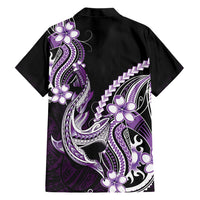 Purple Black Aloha Hawaii Hawaiian Shirt Polynesian Shark Tattoo Plumeria