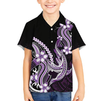 Purple Black Aloha Hawaii Hawaiian Shirt Polynesian Shark Tattoo Plumeria