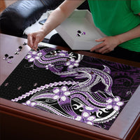 Purple Black Aloha Hawaii Puzzle Polynesian Shark Tattoo Plumeria