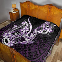 Purple Black Aloha Hawaii Quilt Polynesian Shark Tattoo Plumeria