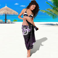 Purple Black Aloha Hawaii Sarong Polynesian Shark Tattoo Plumeria