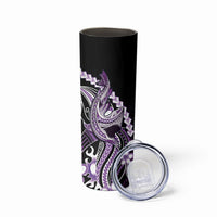 Purple Black Aloha Hawaii Skinny Tumbler Polynesian Shark Tattoo Plumeria