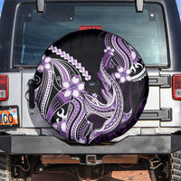 Purple Black Aloha Hawaii Spare Tire Cover Polynesian Shark Tattoo Plumeria