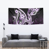 Purple Black Aloha Hawaii Tapestry Polynesian Shark Tattoo Plumeria