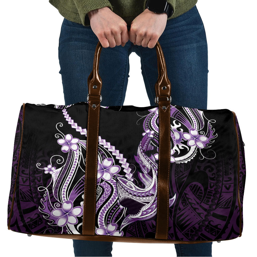 Purple Black Aloha Hawaii Travel Bag Polynesian Shark Tattoo Plumeria LT14 Purple - Polynesian Pride