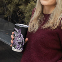 Purple Black Aloha Hawaii Tumbler Cup Polynesian Shark Tattoo Plumeria