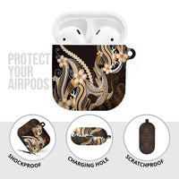 Orange Black Aloha Hawaii AirPods Case Polynesian Shark Tattoo Plumeria