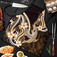 Orange Black Aloha Hawaii Apron Polynesian Shark Tattoo Plumeria