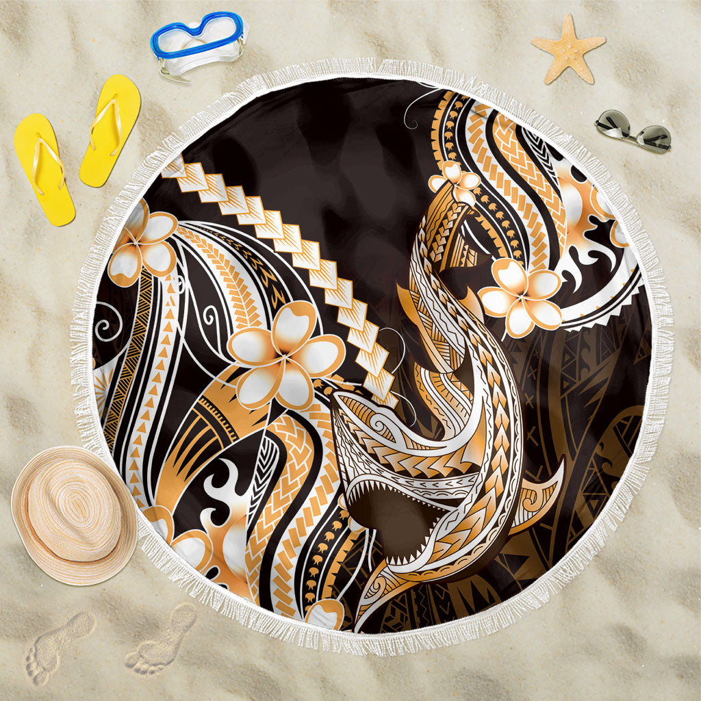 Orange Black Aloha Hawaii Beach Blanket Polynesian Shark Tattoo Plumeria LT14 One Size 150cm Orange - Polynesian Pride