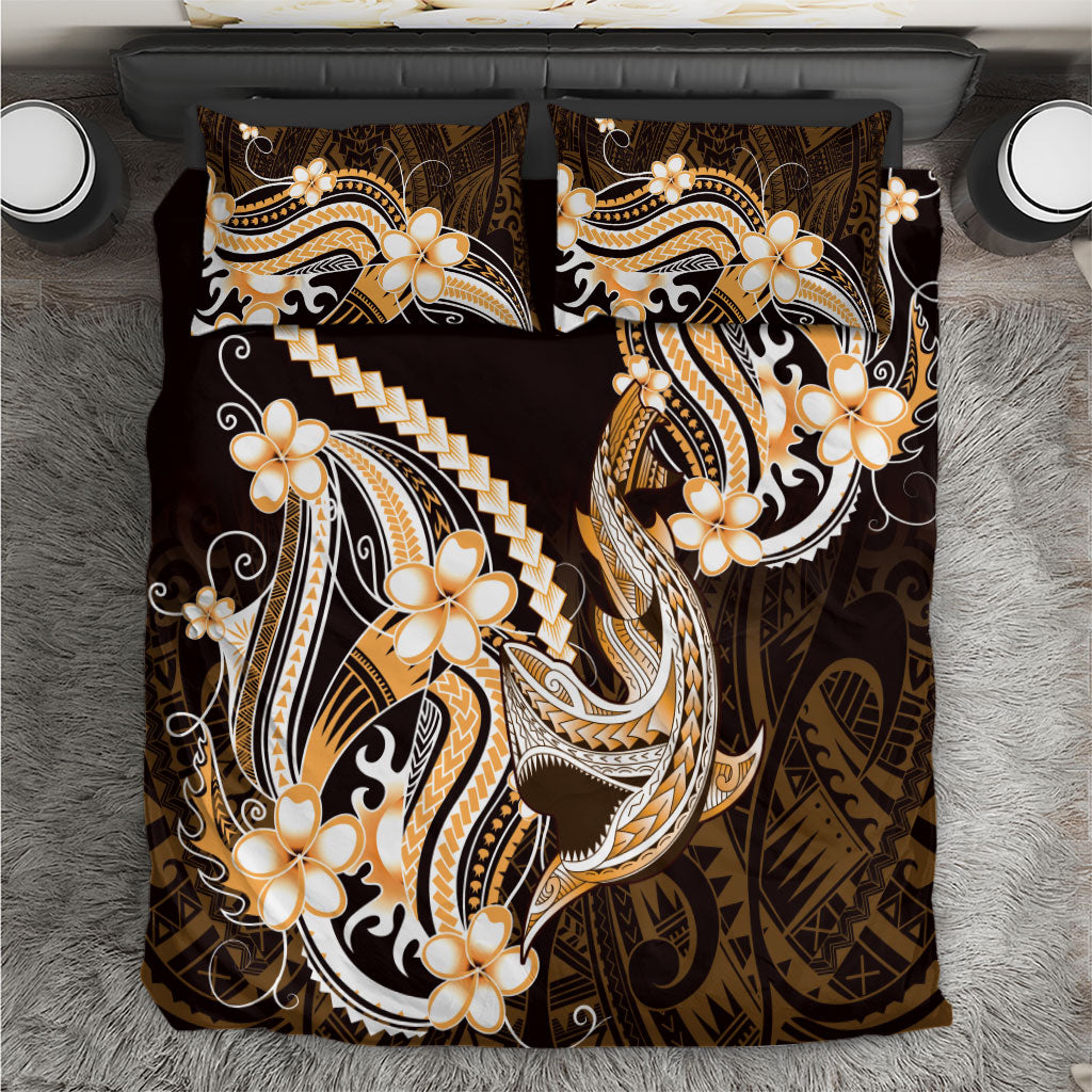 Orange Black Aloha Hawaii Bedding Set Polynesian Shark Tattoo Plumeria LT14 Orange - Polynesian Pride