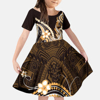 Orange Black Aloha Hawaii Family Matching Summer Maxi Dress and Hawaiian Shirt Polynesian Shark Tattoo Plumeria