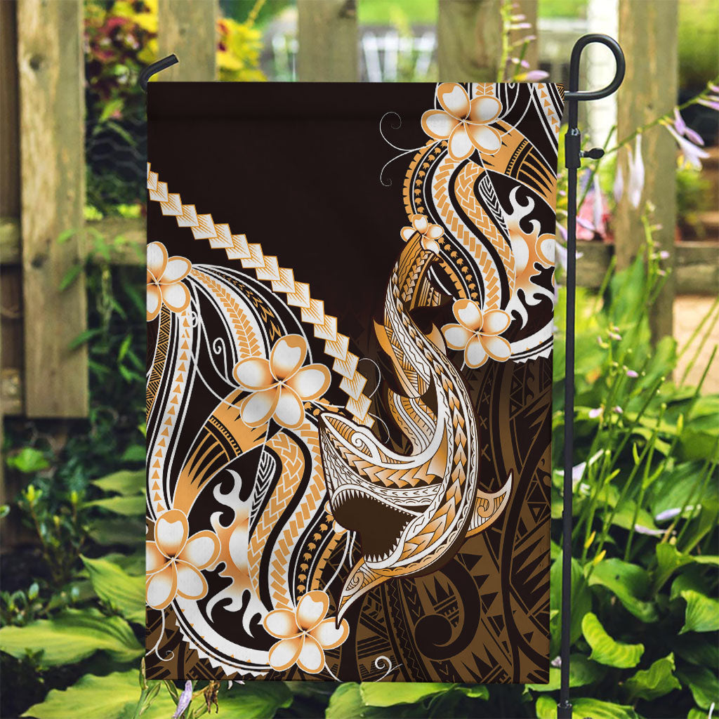 Orange Black Aloha Hawaii Garden Flag Polynesian Shark Tattoo Plumeria