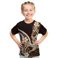 Orange Black Aloha Hawaii Kid T Shirt Polynesian Shark Tattoo Plumeria