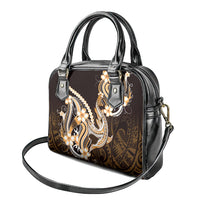Orange Black Aloha Hawaii Shoulder Handbag Polynesian Shark Tattoo Plumeria