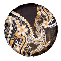 Orange Black Aloha Hawaii Spare Tire Cover Polynesian Shark Tattoo Plumeria