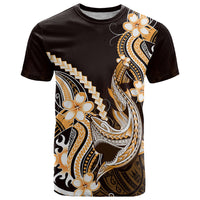Orange Black Aloha Hawaii T Shirt Polynesian Shark Tattoo Plumeria