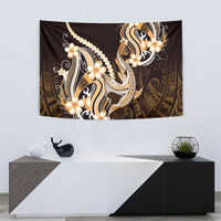 Orange Black Aloha Hawaii Tapestry Polynesian Shark Tattoo Plumeria