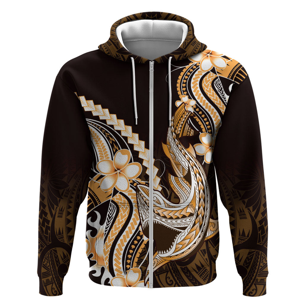 Orange Black Aloha Hawaii Zip Hoodie Polynesian Shark Tattoo Plumeria LT14 Zip Hoodie Orange - Polynesian Pride