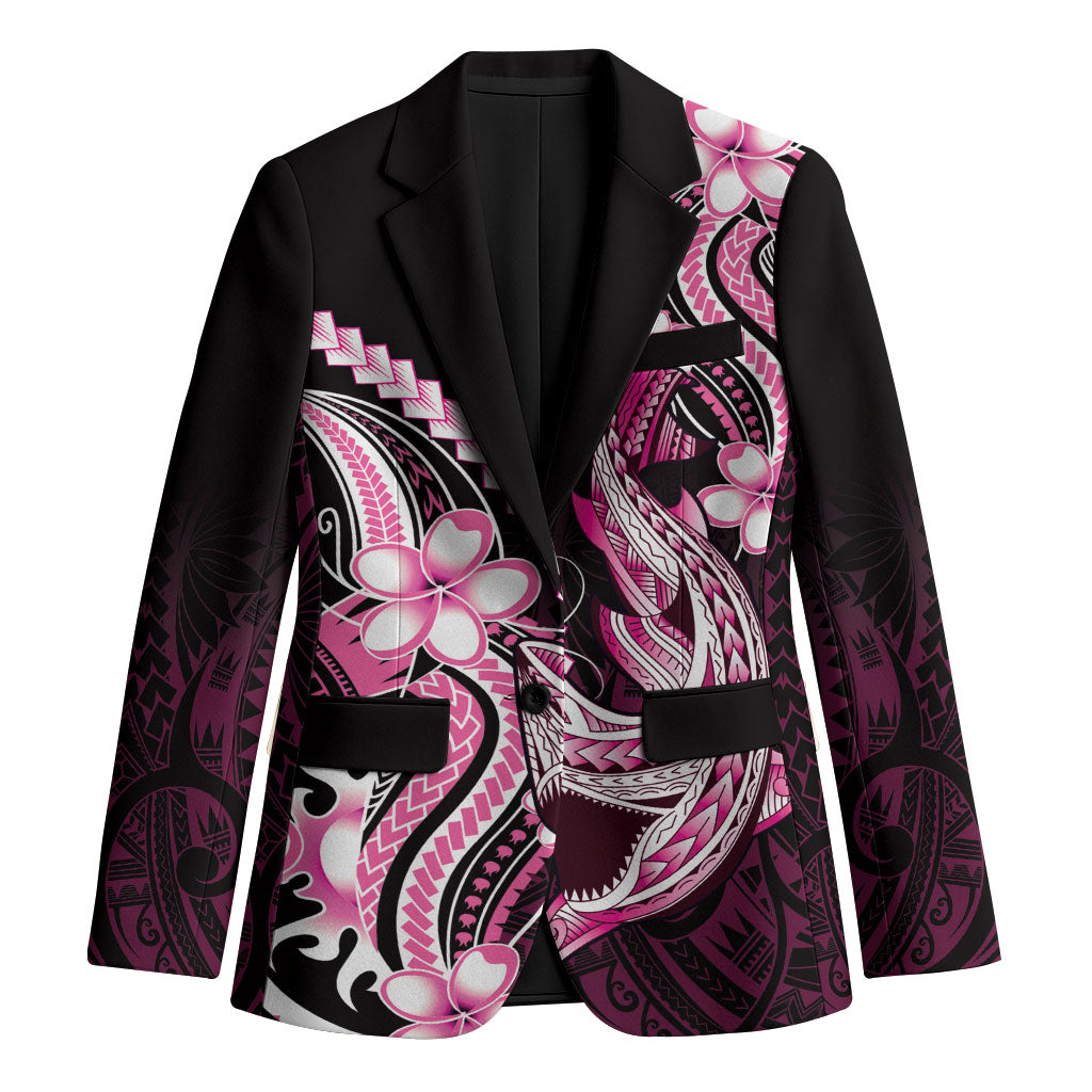 Pink Black Aloha Hawaii Blazer Polynesian Shark Tattoo Plumeria