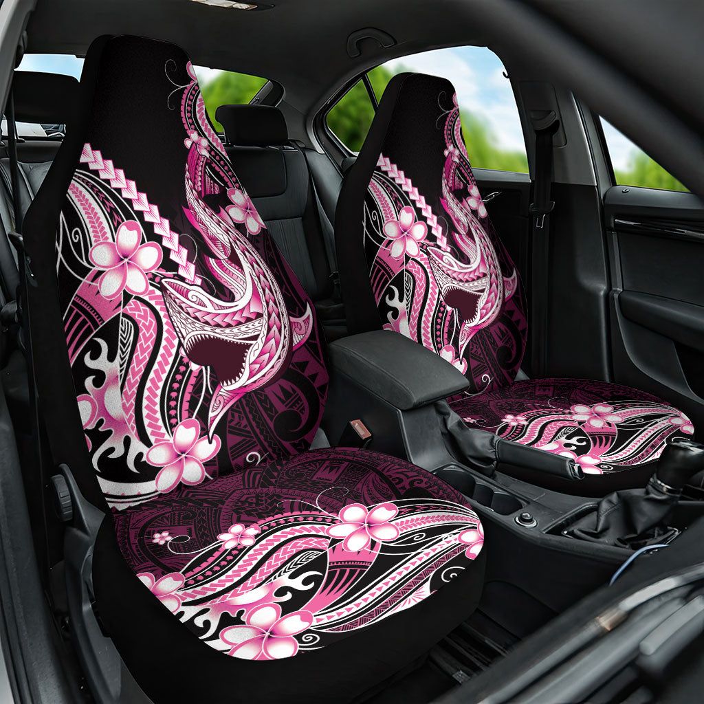 Pink Black Aloha Hawaii Car Seat Cover Polynesian Shark Tattoo Plumeria