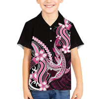 Pink Black Aloha Hawaii Hawaiian Shirt Polynesian Shark Tattoo Plumeria