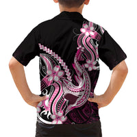 Pink Black Aloha Hawaii Hawaiian Shirt Polynesian Shark Tattoo Plumeria