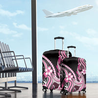 Pink Black Aloha Hawaii Luggage Cover Polynesian Shark Tattoo Plumeria