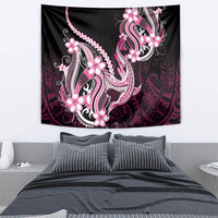 Pink Black Aloha Hawaii Tapestry Polynesian Shark Tattoo Plumeria