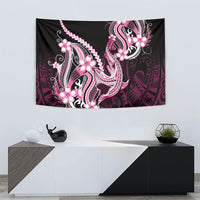 Pink Black Aloha Hawaii Tapestry Polynesian Shark Tattoo Plumeria