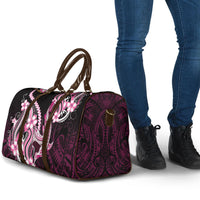 Pink Black Aloha Hawaii Travel Bag Polynesian Shark Tattoo Plumeria