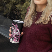 Pink Black Aloha Hawaii Tumbler Cup Polynesian Shark Tattoo Plumeria