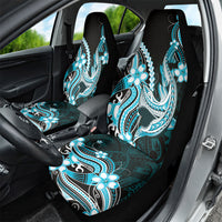 Blue Black Aloha Hawaii Car Seat Cover Polynesian Shark Tattoo Plumeria