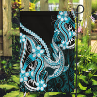 Blue Black Aloha Hawaii Garden Flag Polynesian Shark Tattoo Plumeria